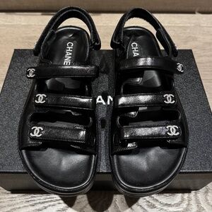 CHANEL Dad Sandals Black Size 37 $1875